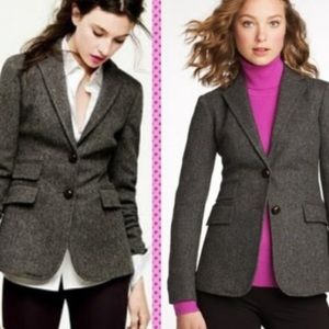 J. Crew  Blazer Herringbone Wool Grey size 6